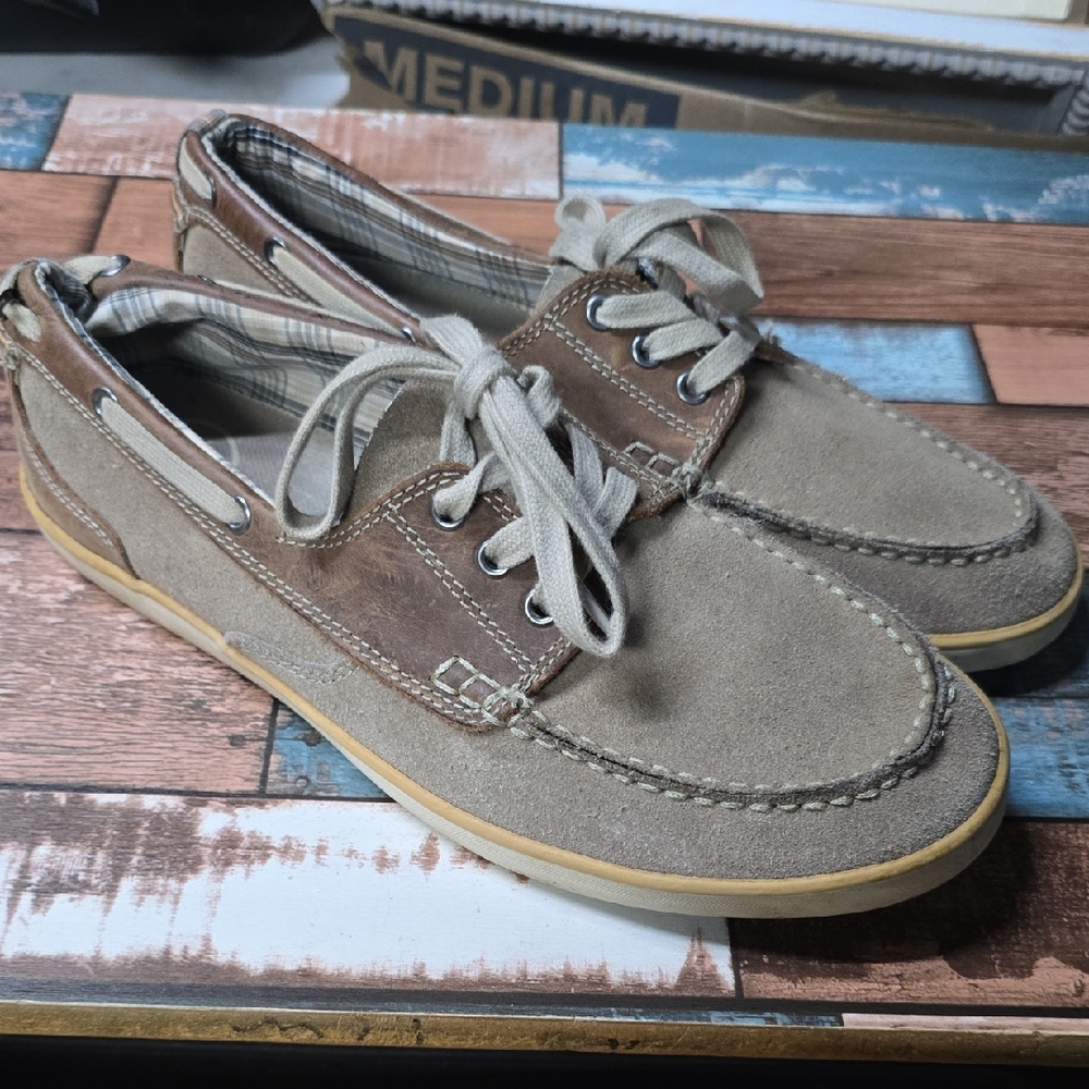 Clarks Beige and Brown Boat Shoes for Men